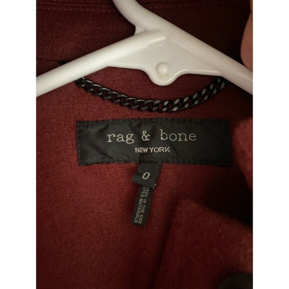 Rag And Bone Slade Wool Blazer In Black Cherry Size 0 - Picture 6 of 8